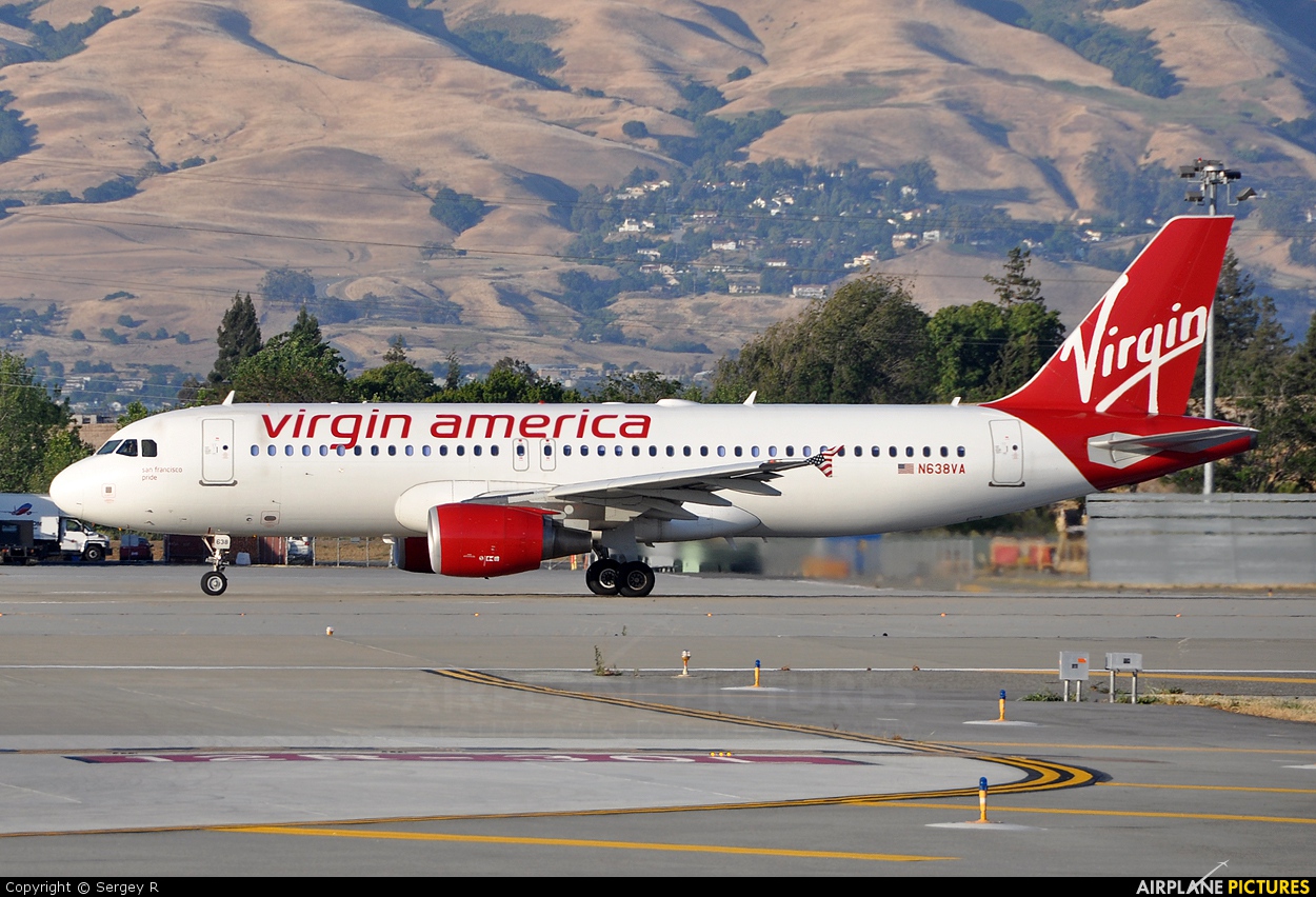 Virgin America N638VA aircraft at San Jose - Norman Y. Mineta