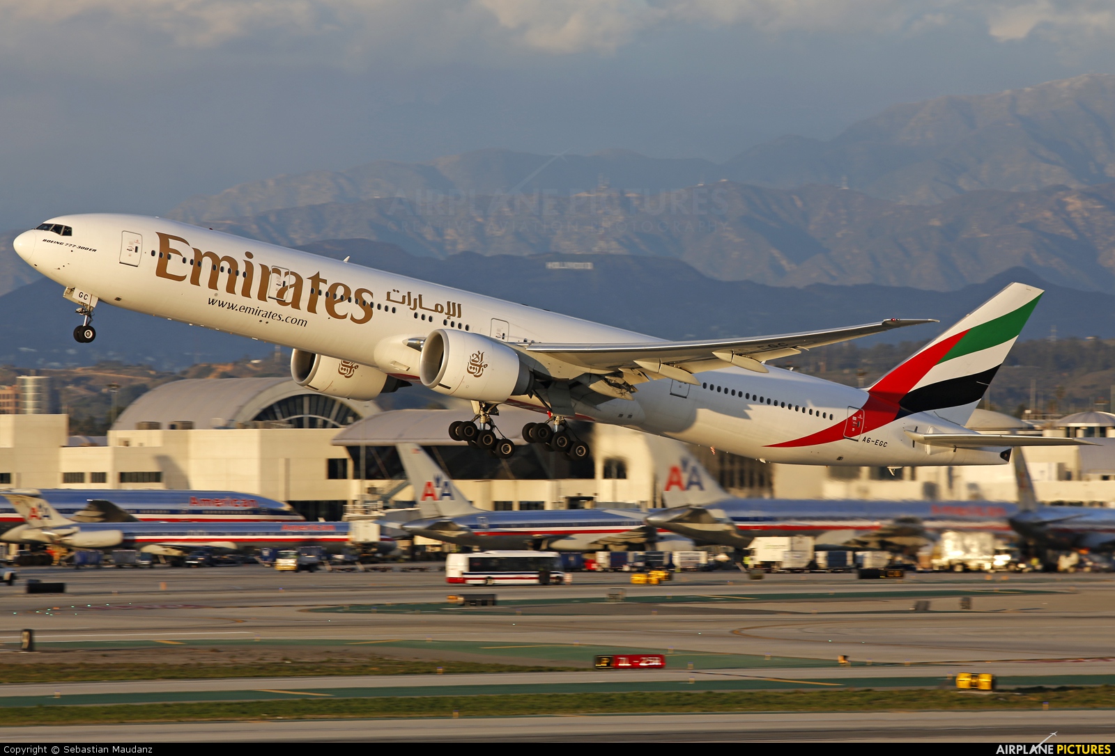 Emirates Airlines A6-EGC aircraft at Los Angeles Intl