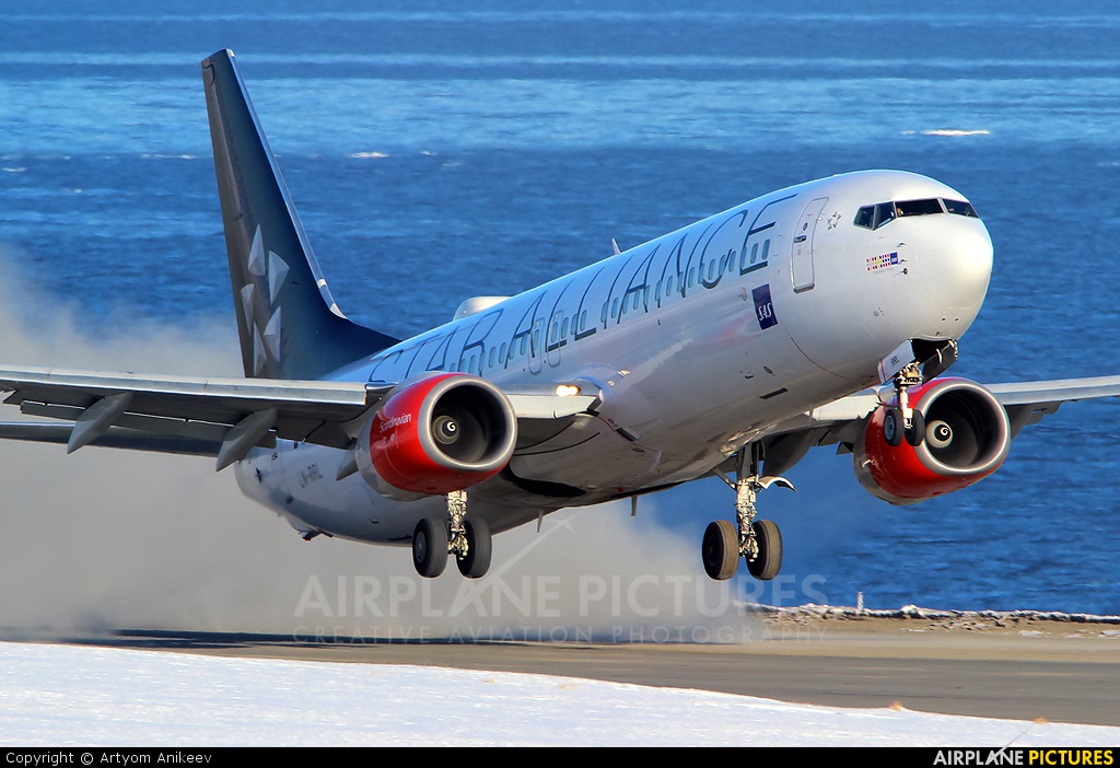 SAS - Scandinavian Airlines LN-RRL aircraft at Svalbard - Longyearbyen