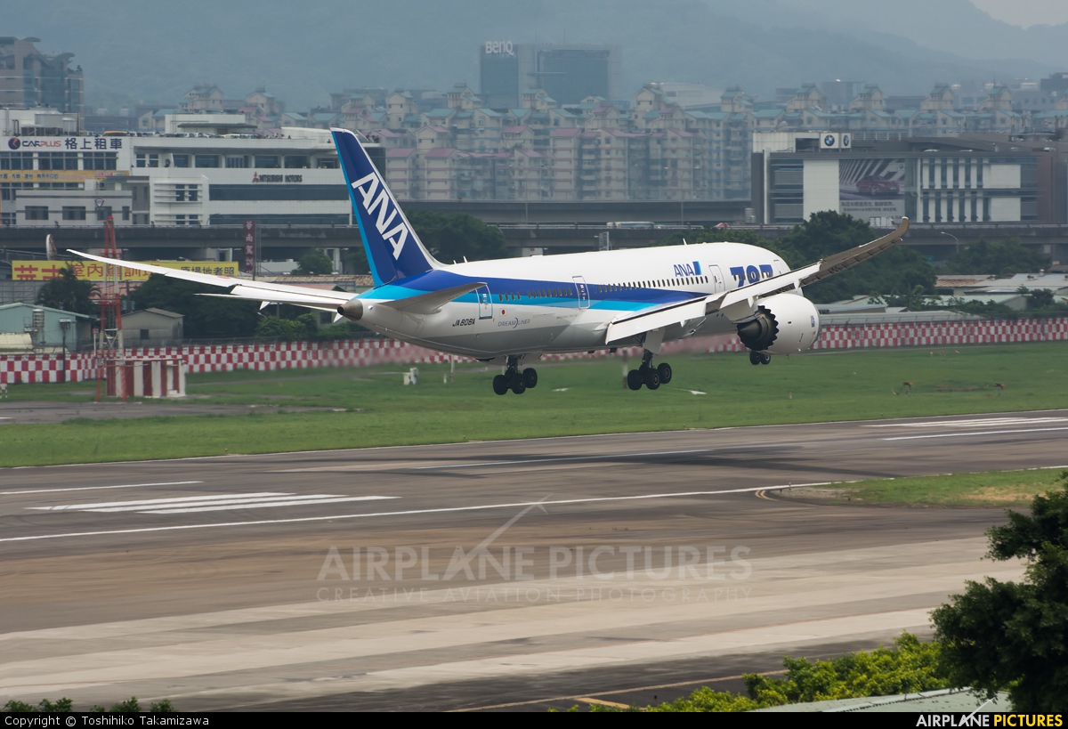 ANA - All Nippon Airways JA808A aircraft at Taipei Sung Shan/Songshan Airport