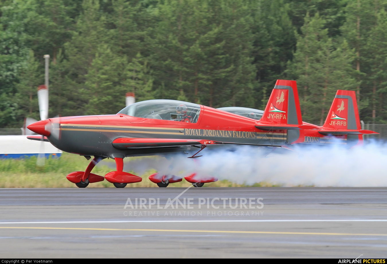 Royal Jordanian Falcons JY-RFA aircraft at Lappeenranta