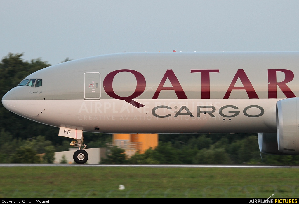 Qatar Airways Cargo A7-BFE aircraft at Luxembourg - Findel