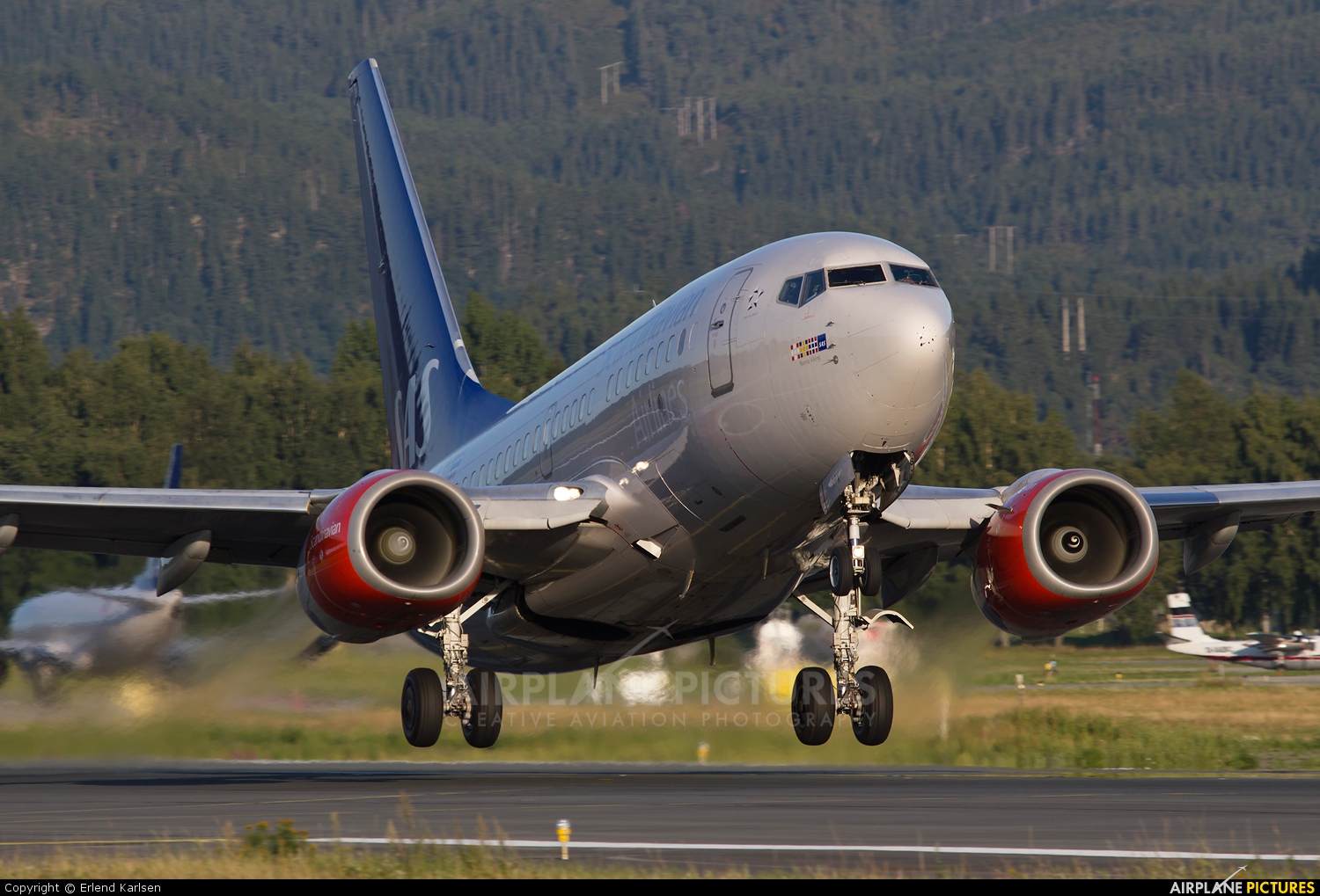 SAS - Scandinavian Airlines LN-RPX aircraft at Trondheim - Vaernes