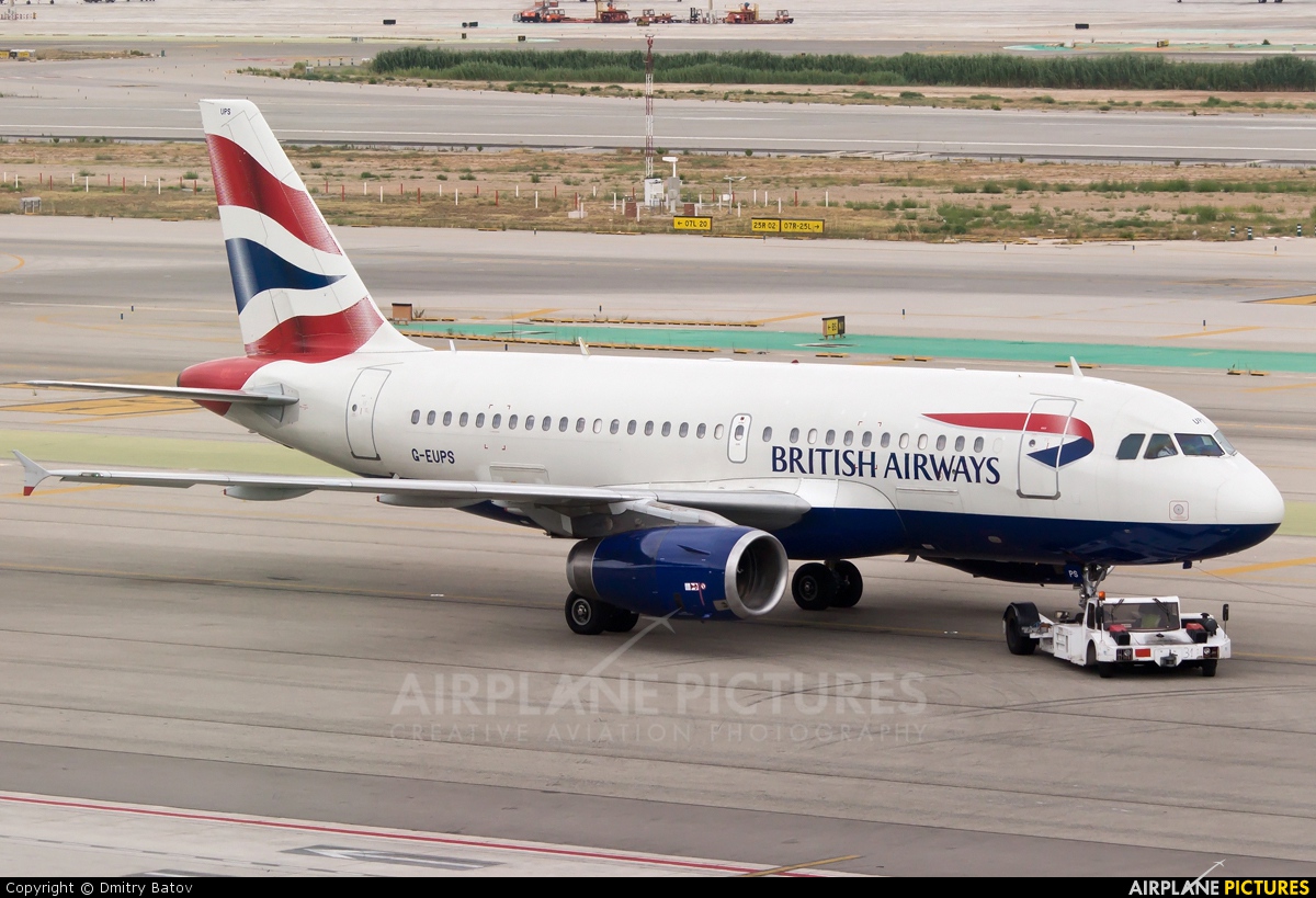 British Airways G-EUPS aircraft at Barcelona - El Prat