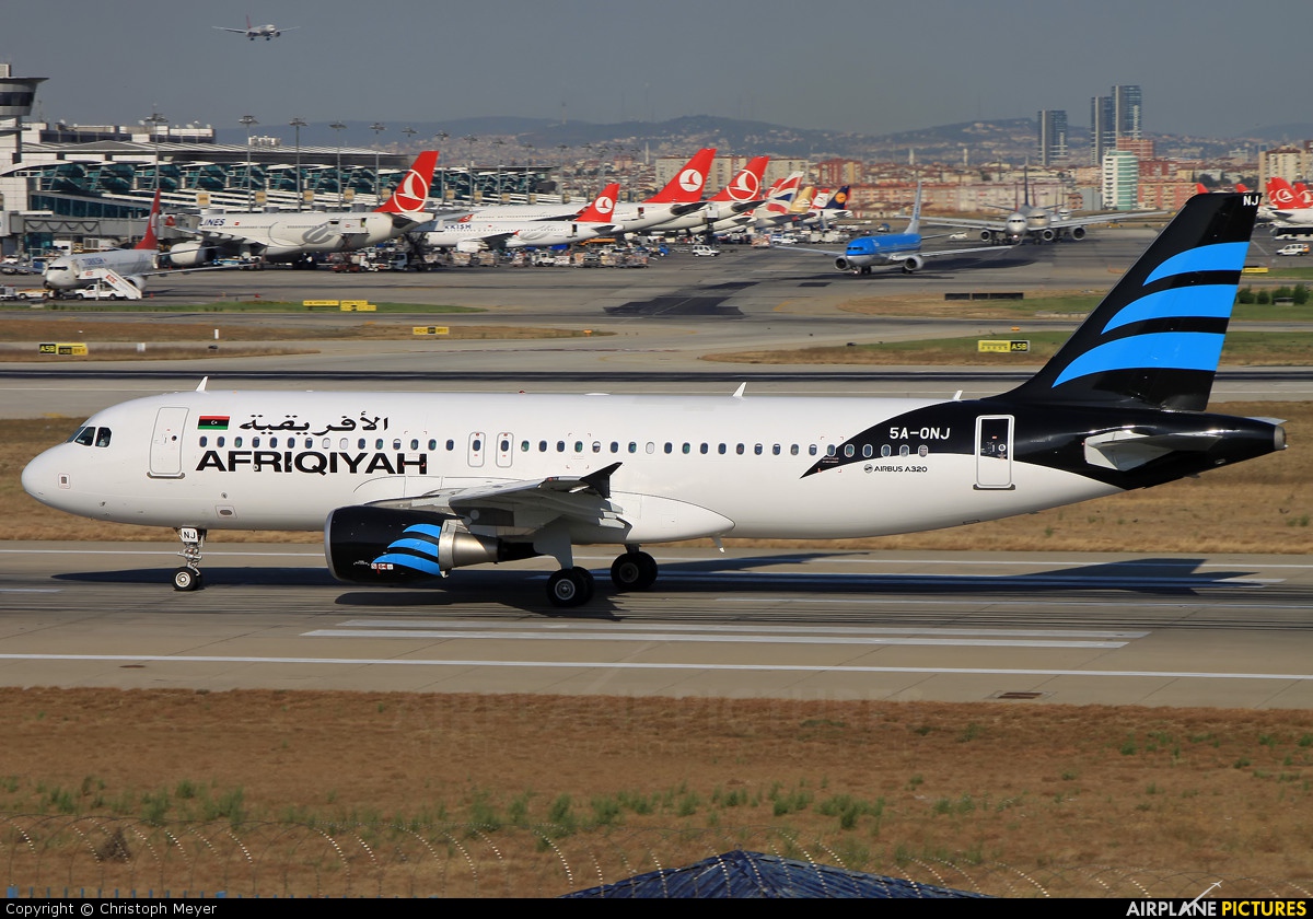 Afriqiyah Airways 5A-ONJ aircraft at Istanbul - Ataturk