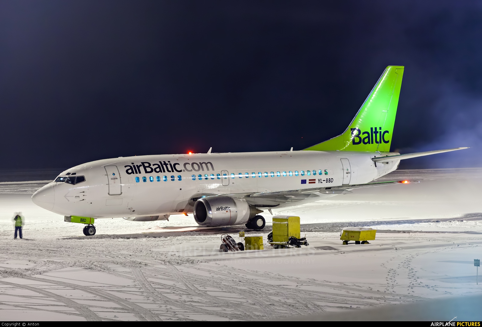 Air Baltic YL-BBD aircraft at Chelyabinsk