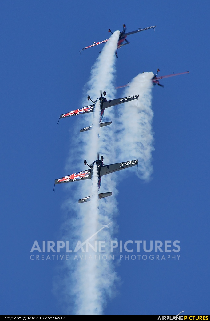 2 Excel Aviation "The Blades Aerobatic Team" G-ZXLL aircraft at Off Airport - England