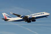 Transaero Boeing 747 at Madrid title=