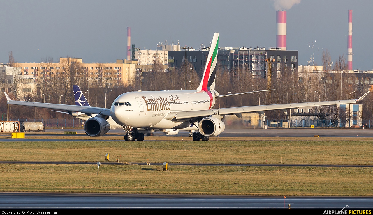 Emirates Airlines A6-EAE aircraft at Warsaw - Frederic Chopin