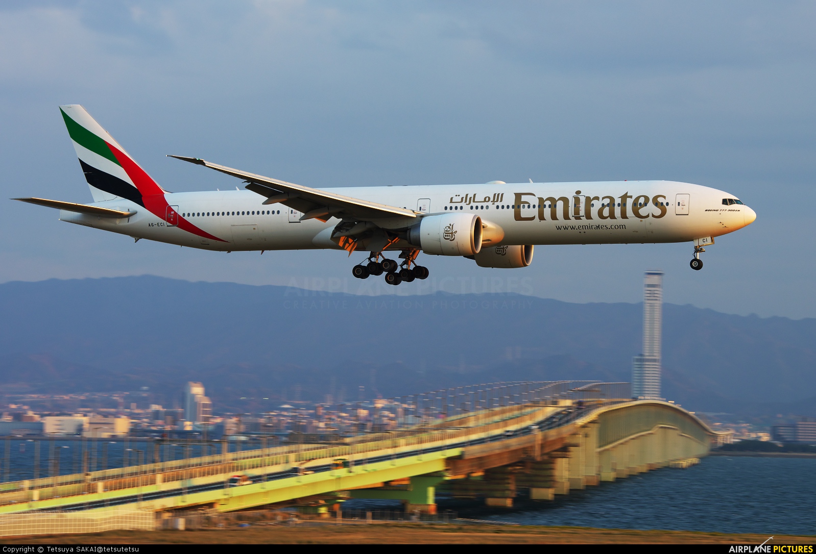 Emirates Airlines A6-ECI aircraft at Kansai Intl