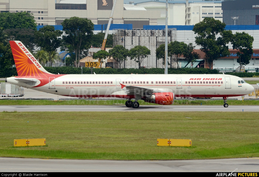 Air India VT-PPL aircraft at Singapore - Changi