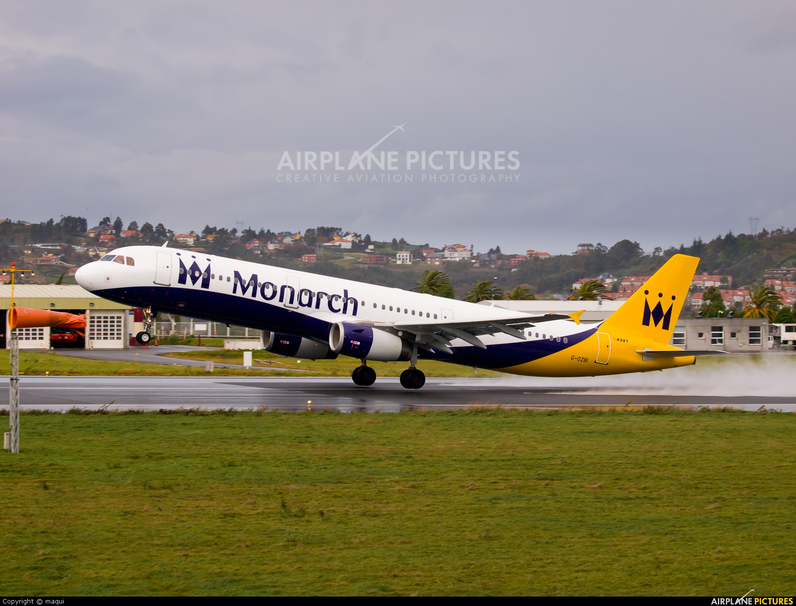 Monarch Airlines G-OZBI aircraft at La Coruña
