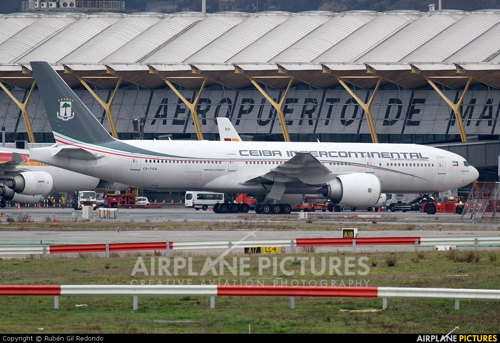 Ceiba Intercontinental CS-TQX aircraft at Madrid - Barajas