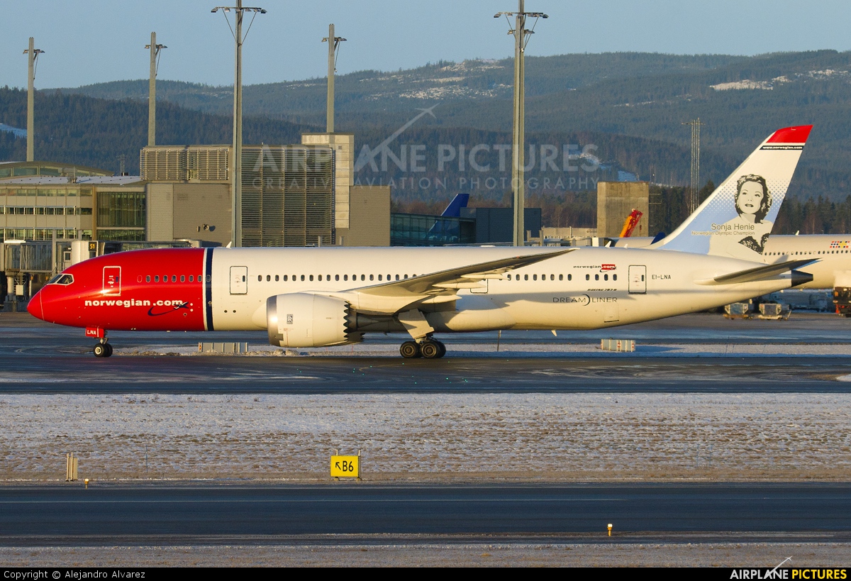 Norwegian Long Haul EI-LNA aircraft at Oslo - Gardermoen