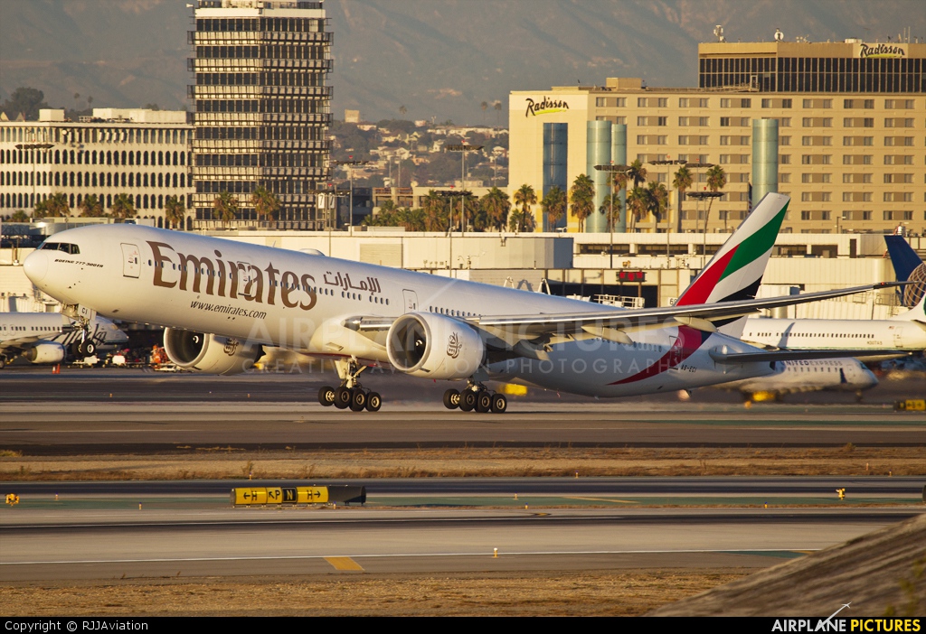 Emirates Airlines A6-ECI aircraft at Los Angeles Intl