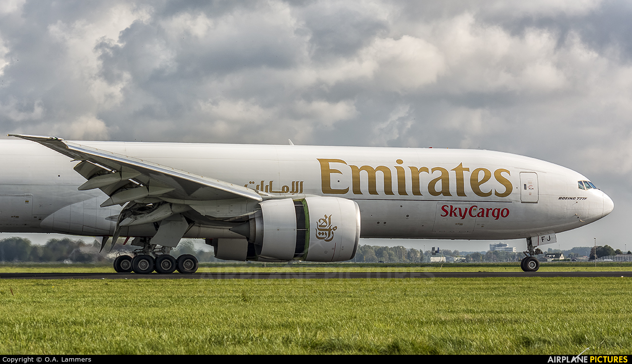 Emirates Sky Cargo A6-EFJ aircraft at Amsterdam - Schiphol
