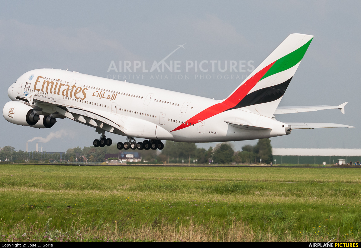 Emirates Airlines A6-EEC aircraft at Amsterdam - Schiphol