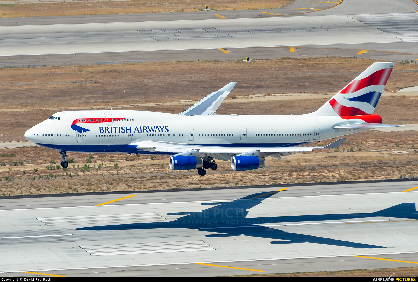 British Airways G-CIVE aircraft at Los Angeles Intl
