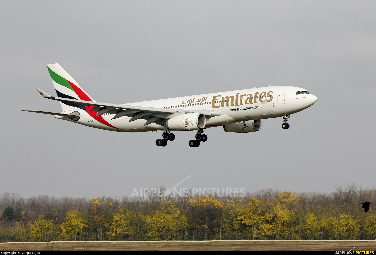 Emirates Airlines A6-EAH aircraft at Budapest Ferenc Liszt International Airport