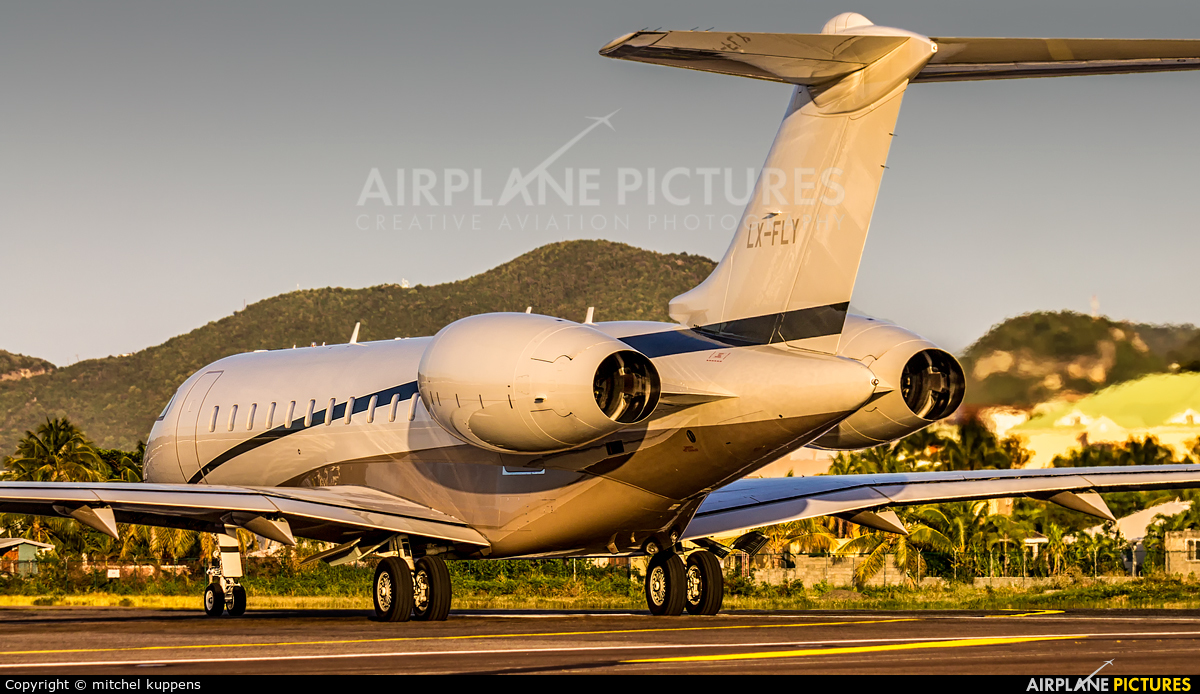 Global Jet Luxembourg LX-FLY aircraft at Sint Maarten - Princess Juliana Intl