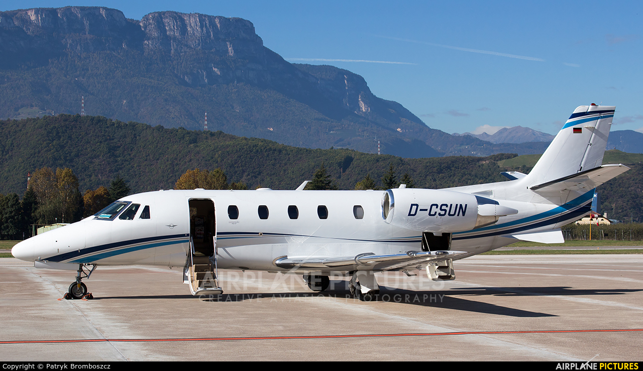 Excellent Air D-CSUN aircraft at Bolzano