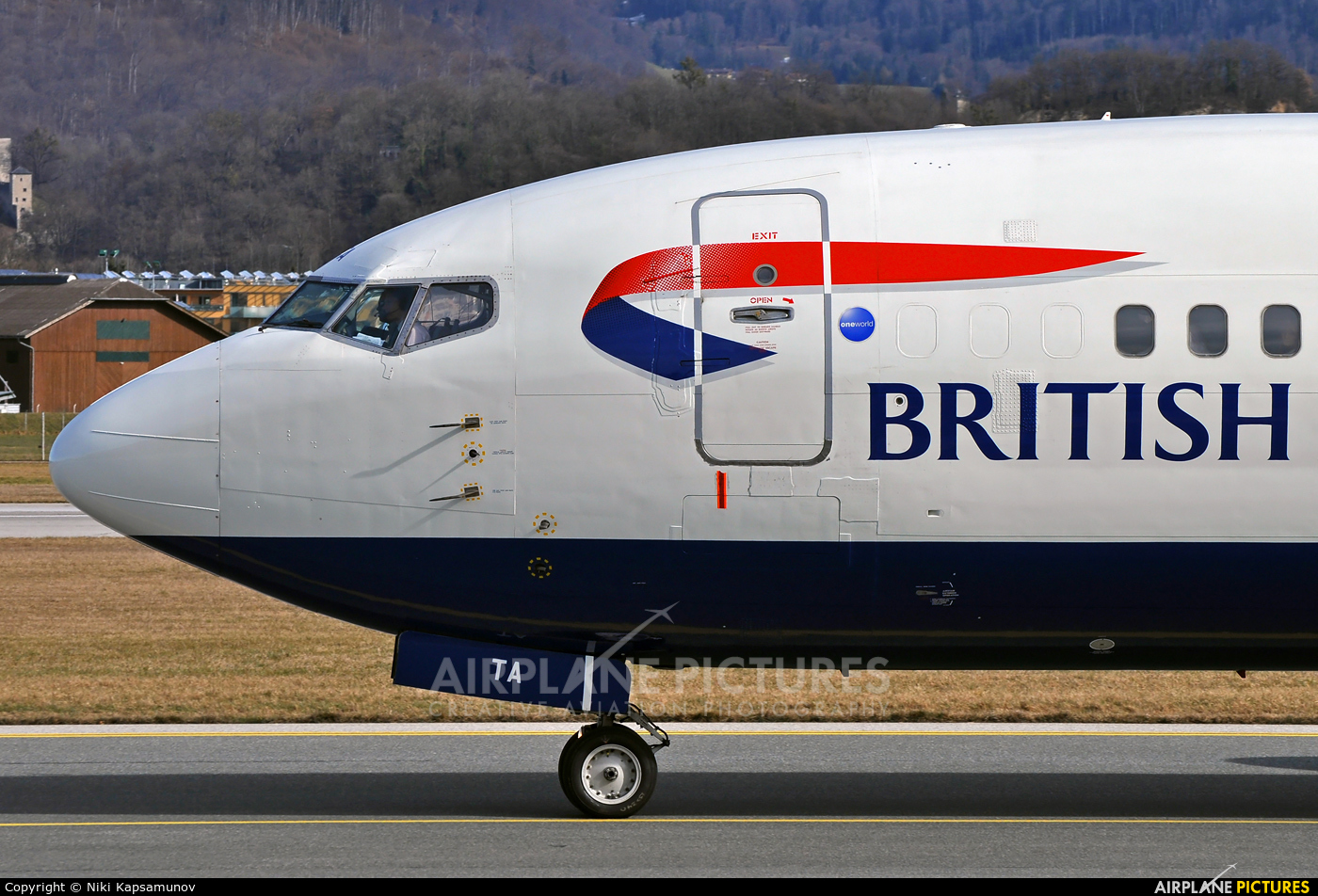British Airways G-GBTA aircraft at Salzburg