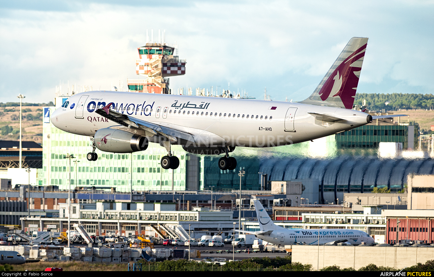 Qatar Airways A7-AHO aircraft at Rome - Fiumicino