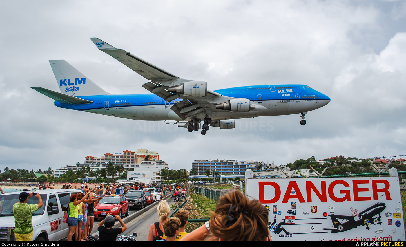 KLM Asia PH-BFY aircraft at Sint Maarten - Princess Juliana Intl