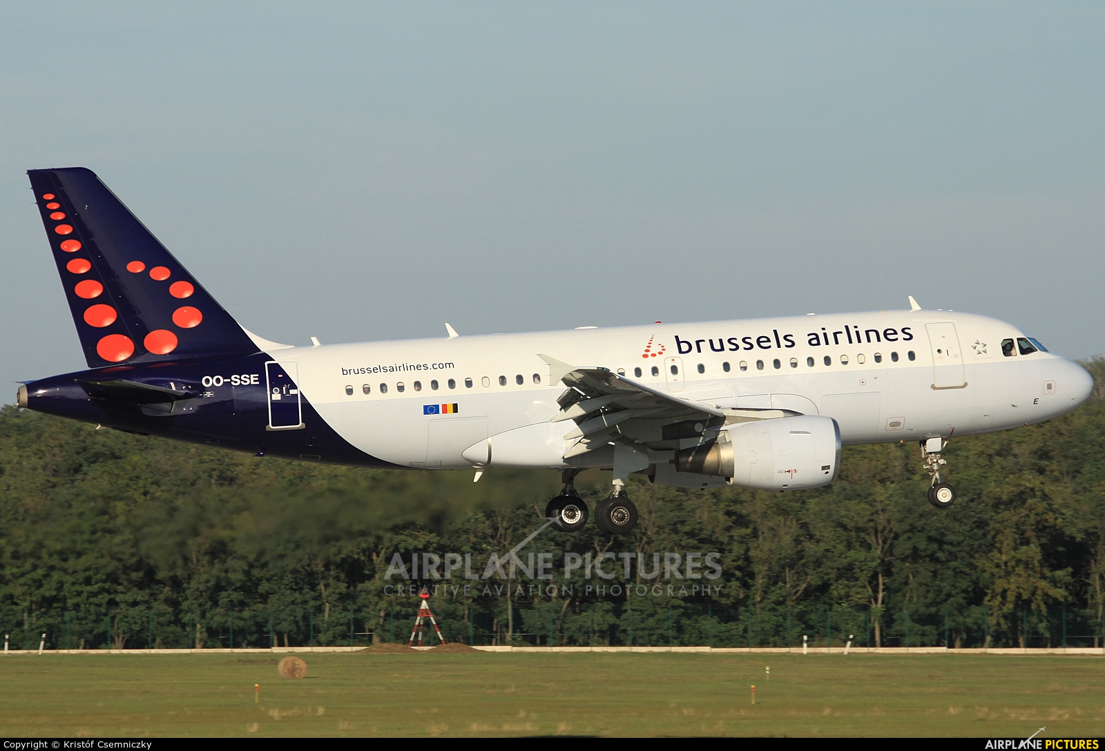 Brussels Airlines OO-SSE aircraft at Budapest Ferenc Liszt International Airport