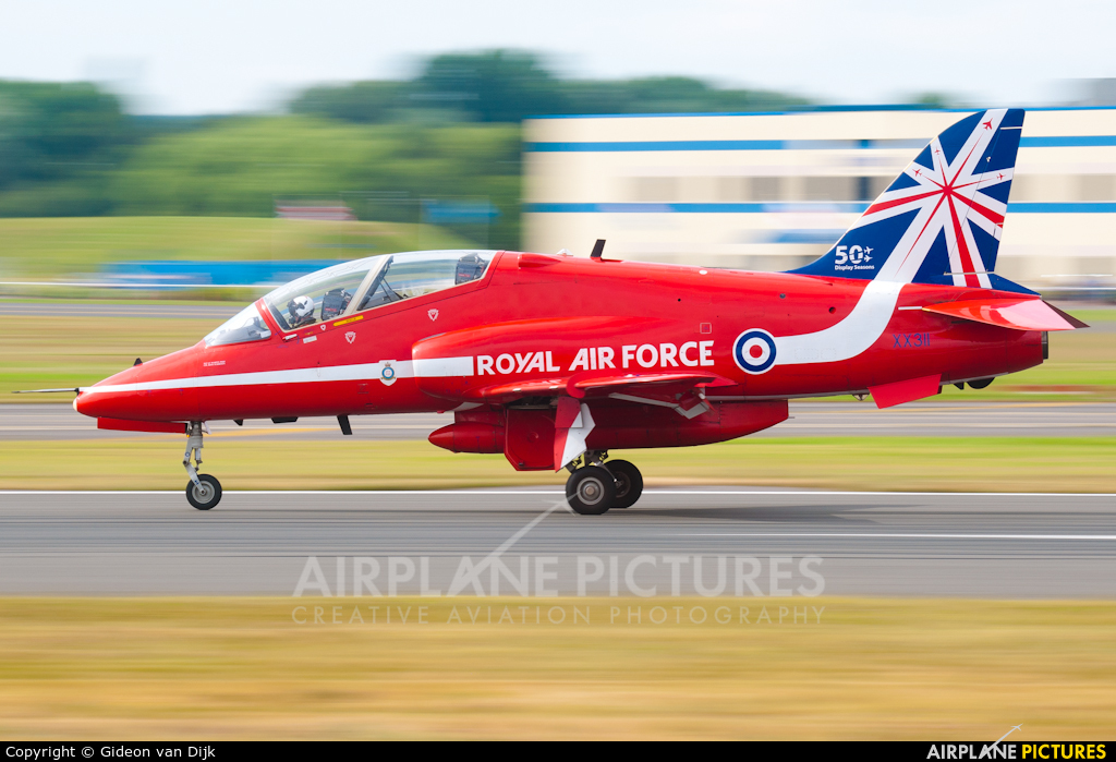 Royal Air Force "Red Arrows" XX311 aircraft at Farnborough