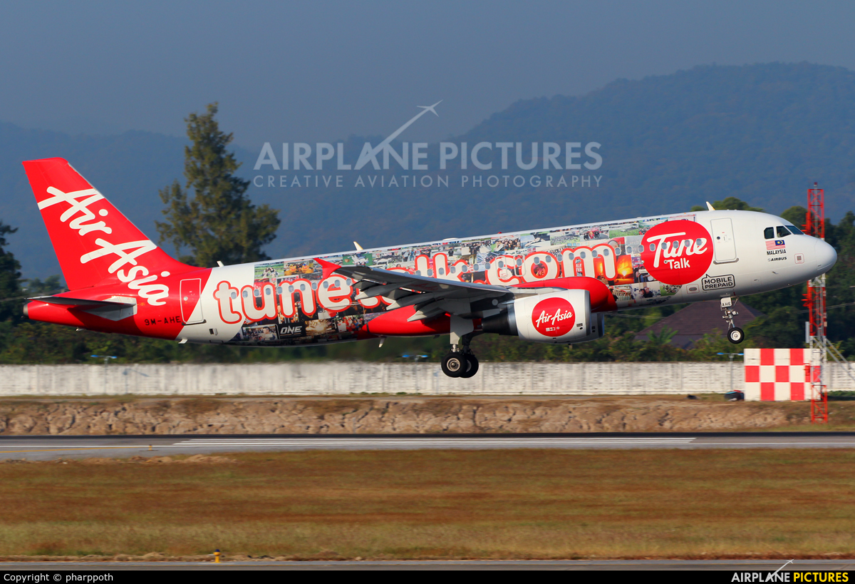 AirAsia (Malaysia) 9M-AHE aircraft at Chiang-Mai