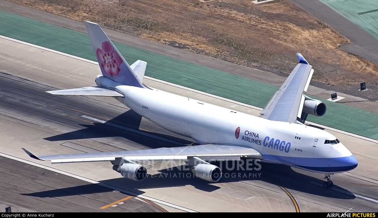 China Airlines Cargo B-18716 aircraft at Los Angeles Intl