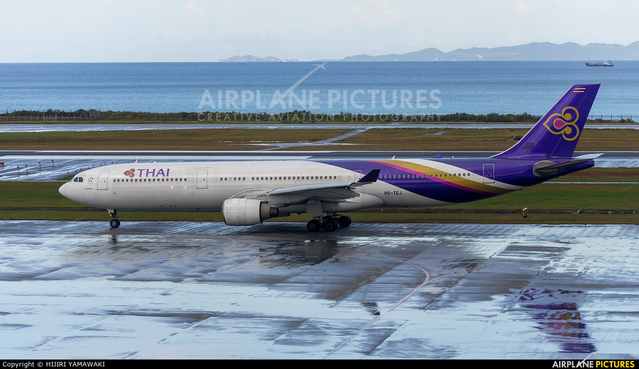 Thai Airways HS-TEJ aircraft at Naha