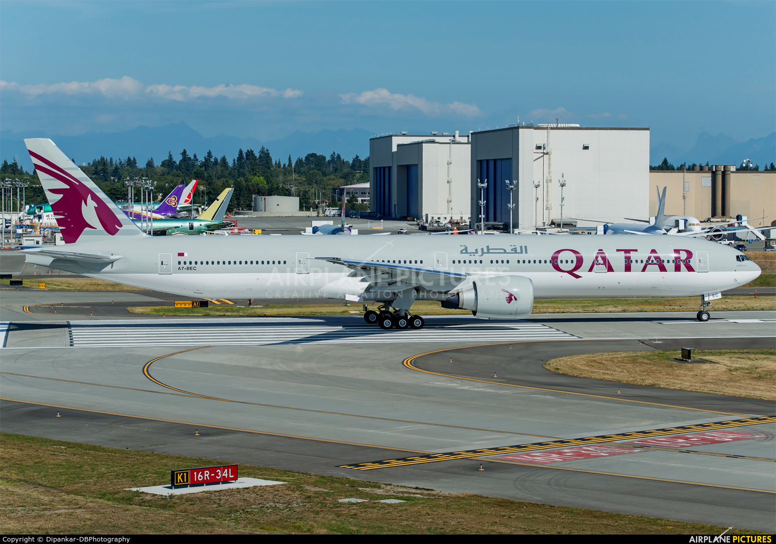 Qatar Airways A7-BEC aircraft at Everett - Snohomish County / Paine Field