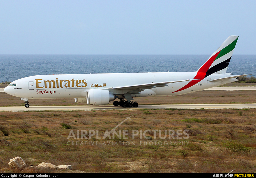 Emirates Sky Cargo A6-EFI aircraft at Hato / Curaçao Intl