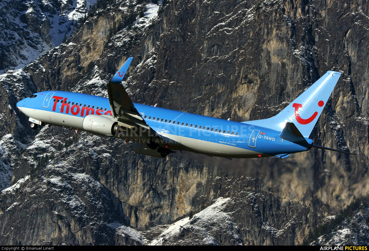 Thomson/Thomsonfly G-TAWD aircraft at Innsbruck