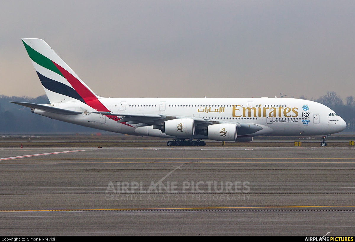 Emirates Airlines A6-EDP aircraft at Milan - Malpensa