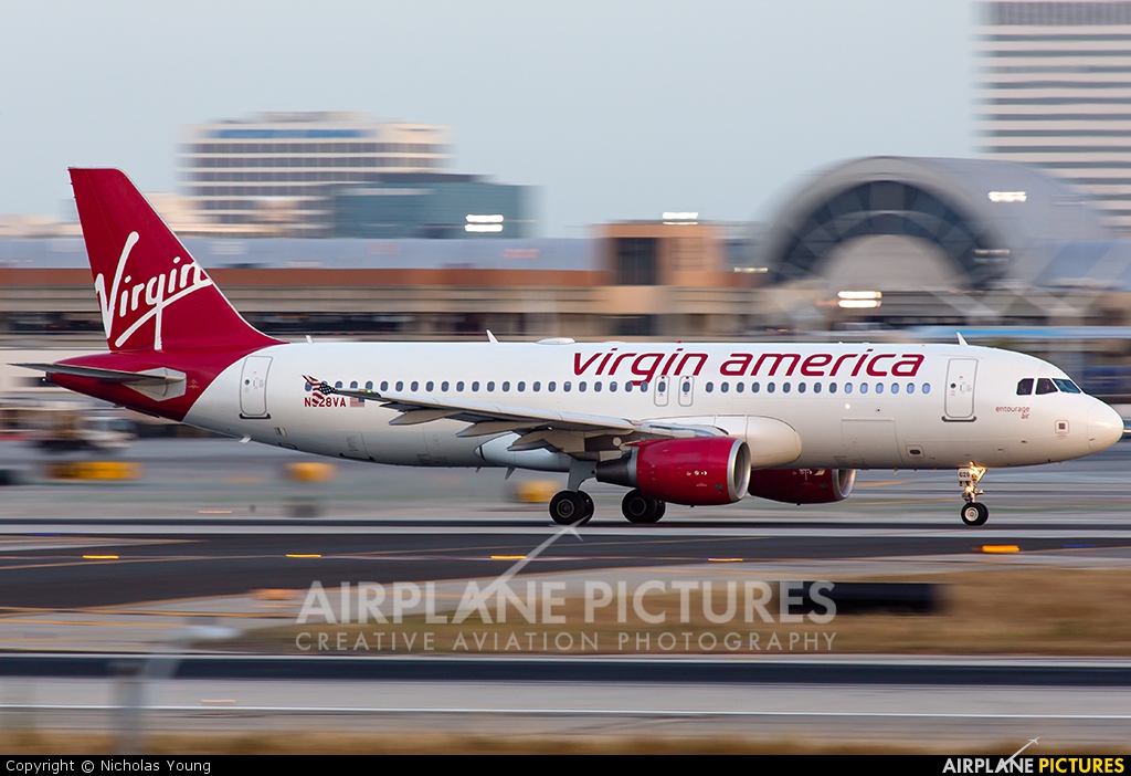 Virgin America N628VA aircraft at Los Angeles Intl