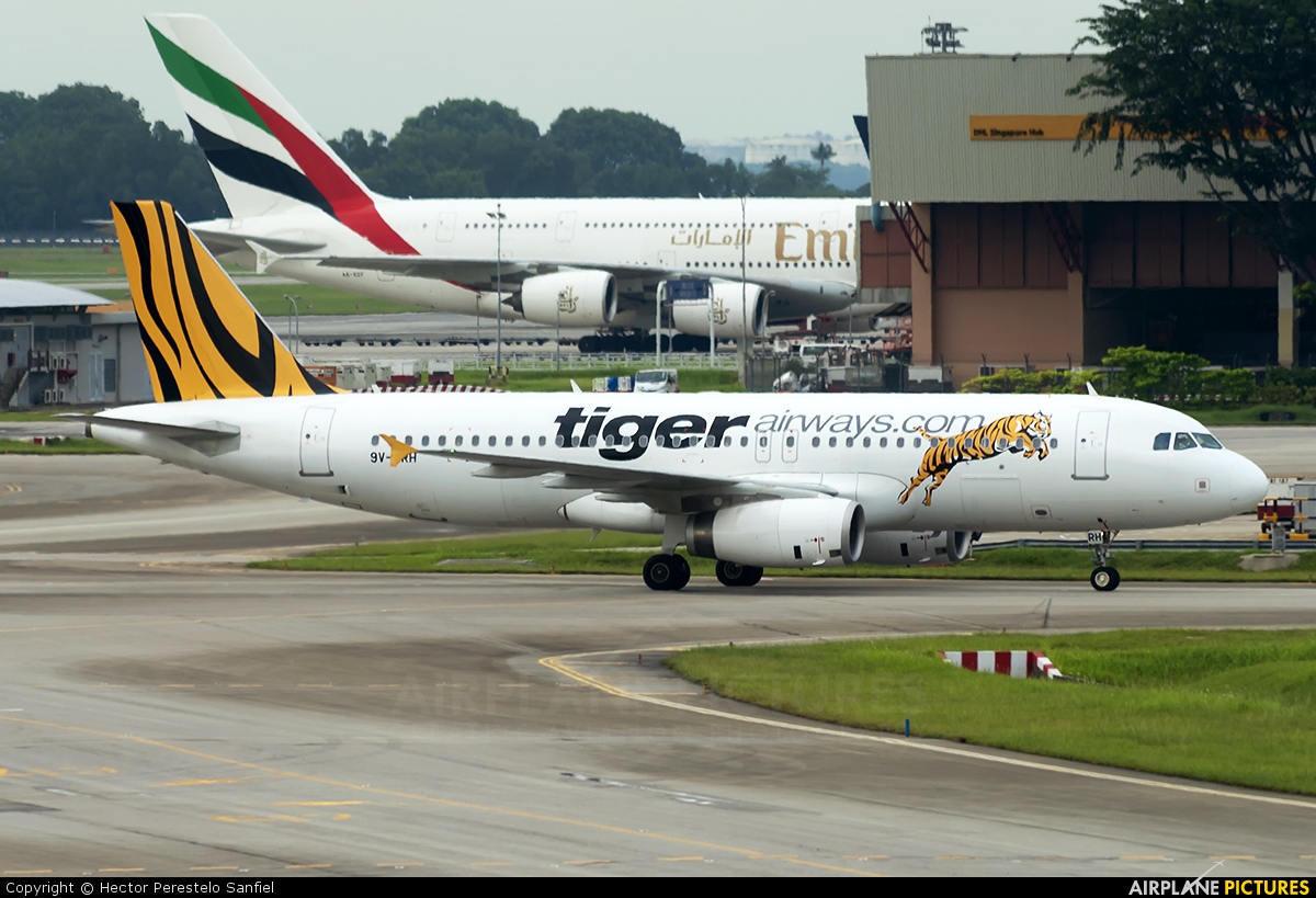 Tiger Airways 9V-TRH aircraft at Singapore - Changi