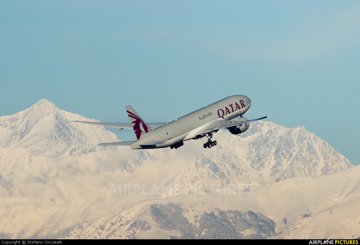 Qatar Airways Cargo A7-BFD aircraft at Milan - Malpensa