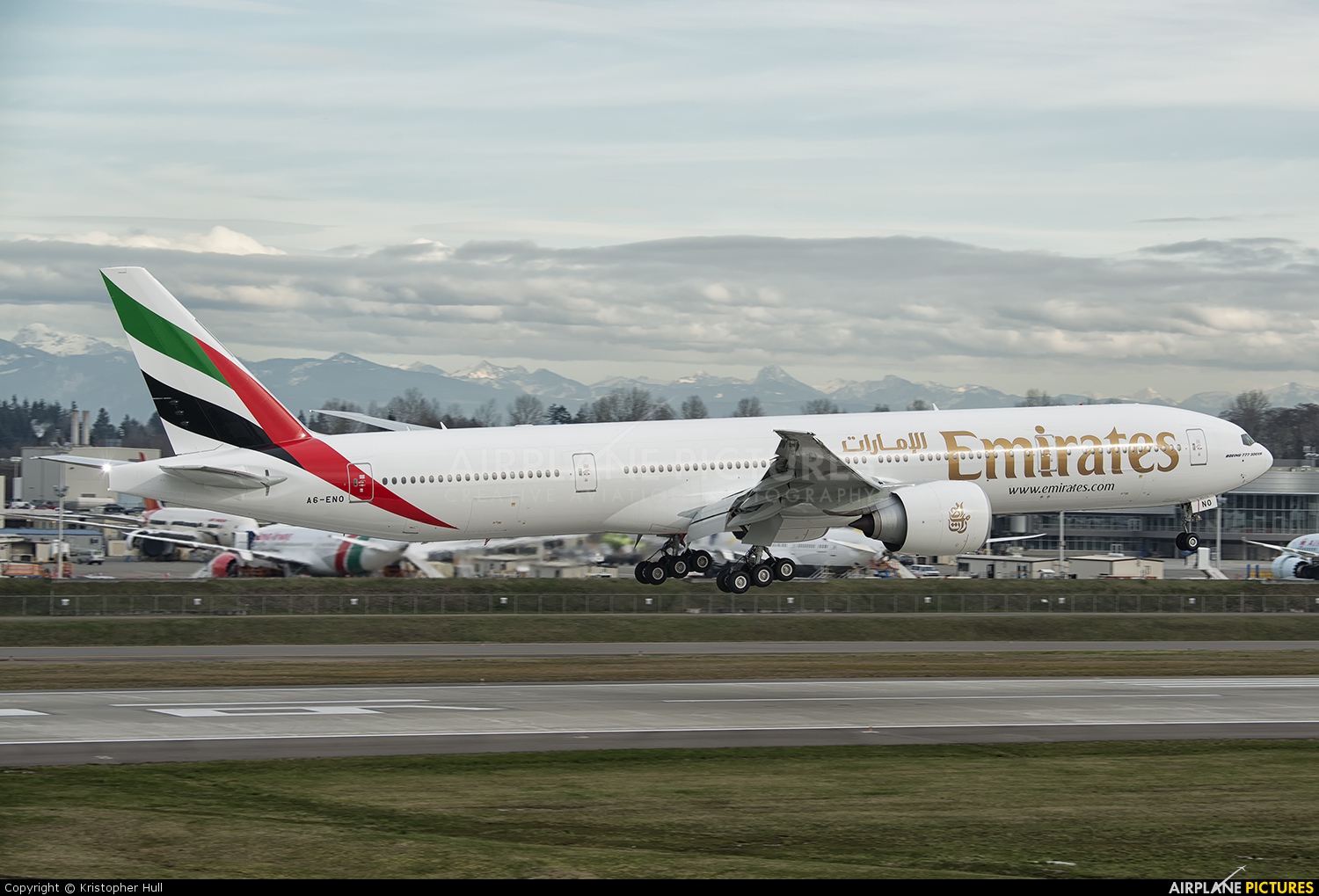 Emirates Airlines A6-ENO aircraft at Everett - Snohomish County / Paine Field