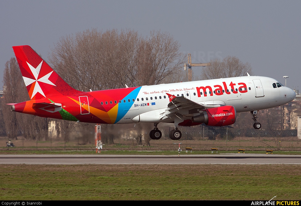 Air Malta 9H-AEM aircraft at Milan - Linate