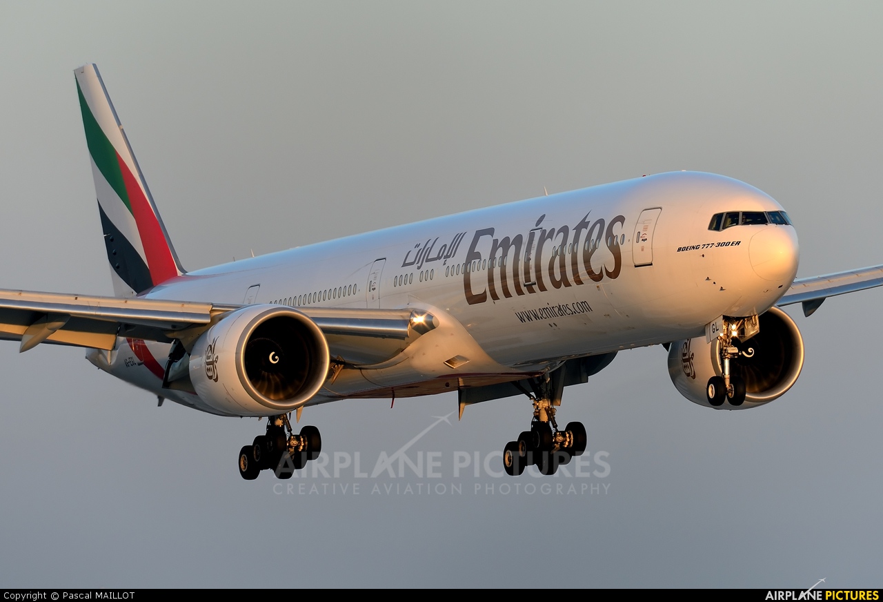 Emirates Airlines A6-EGL aircraft at Paris - Charles de Gaulle