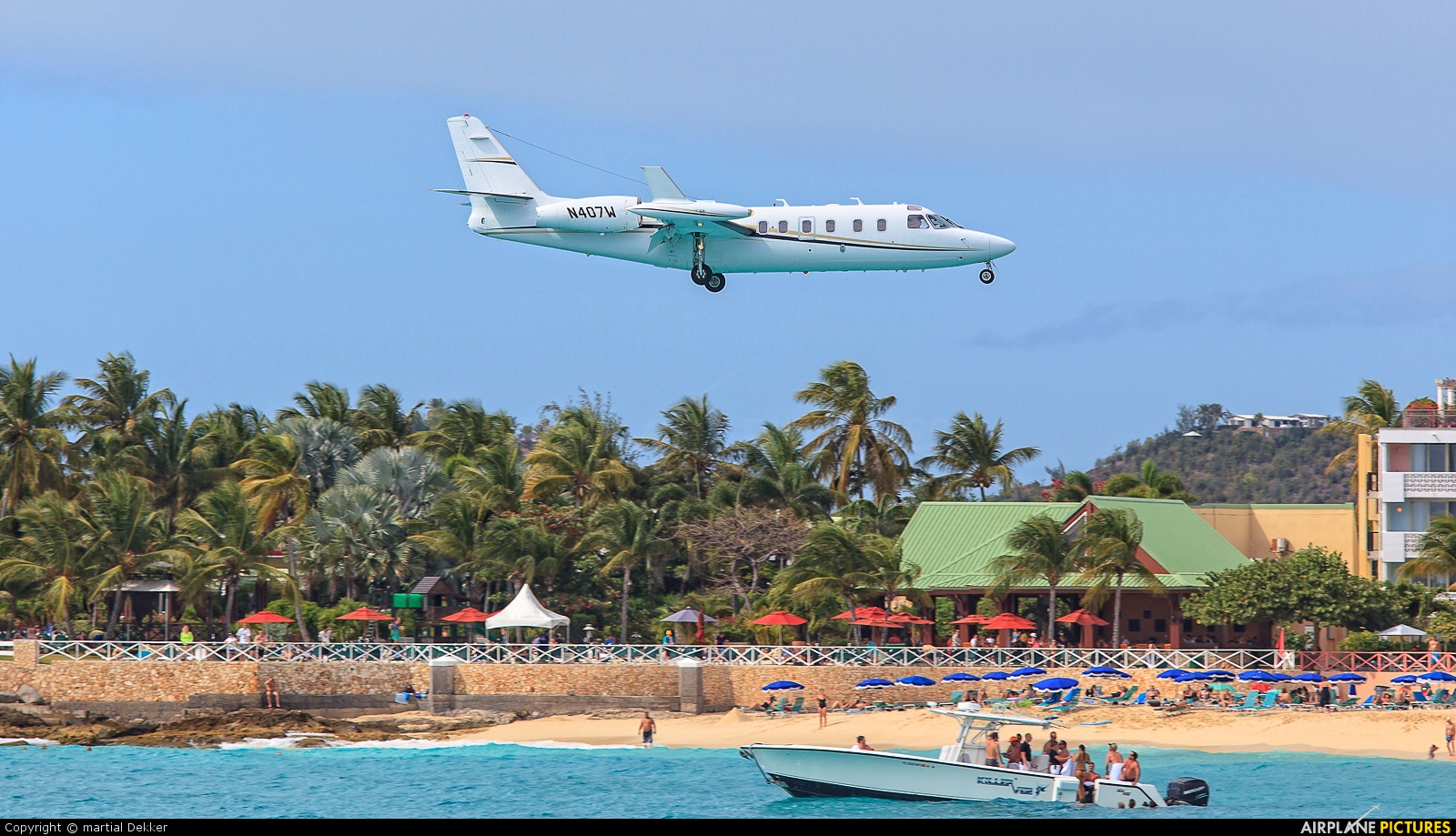 Private N407W aircraft at Sint Maarten - Princess Juliana Intl