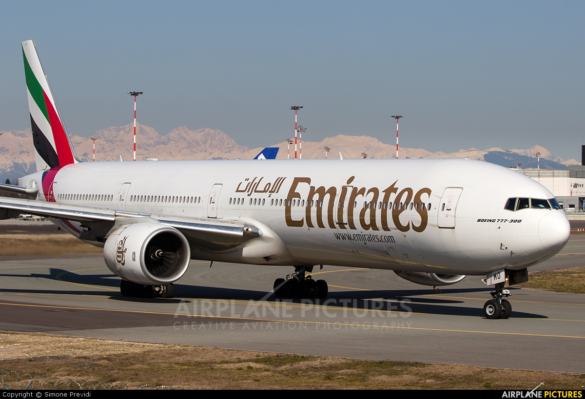 Emirates Airlines A6-EMO aircraft at Milan - Malpensa