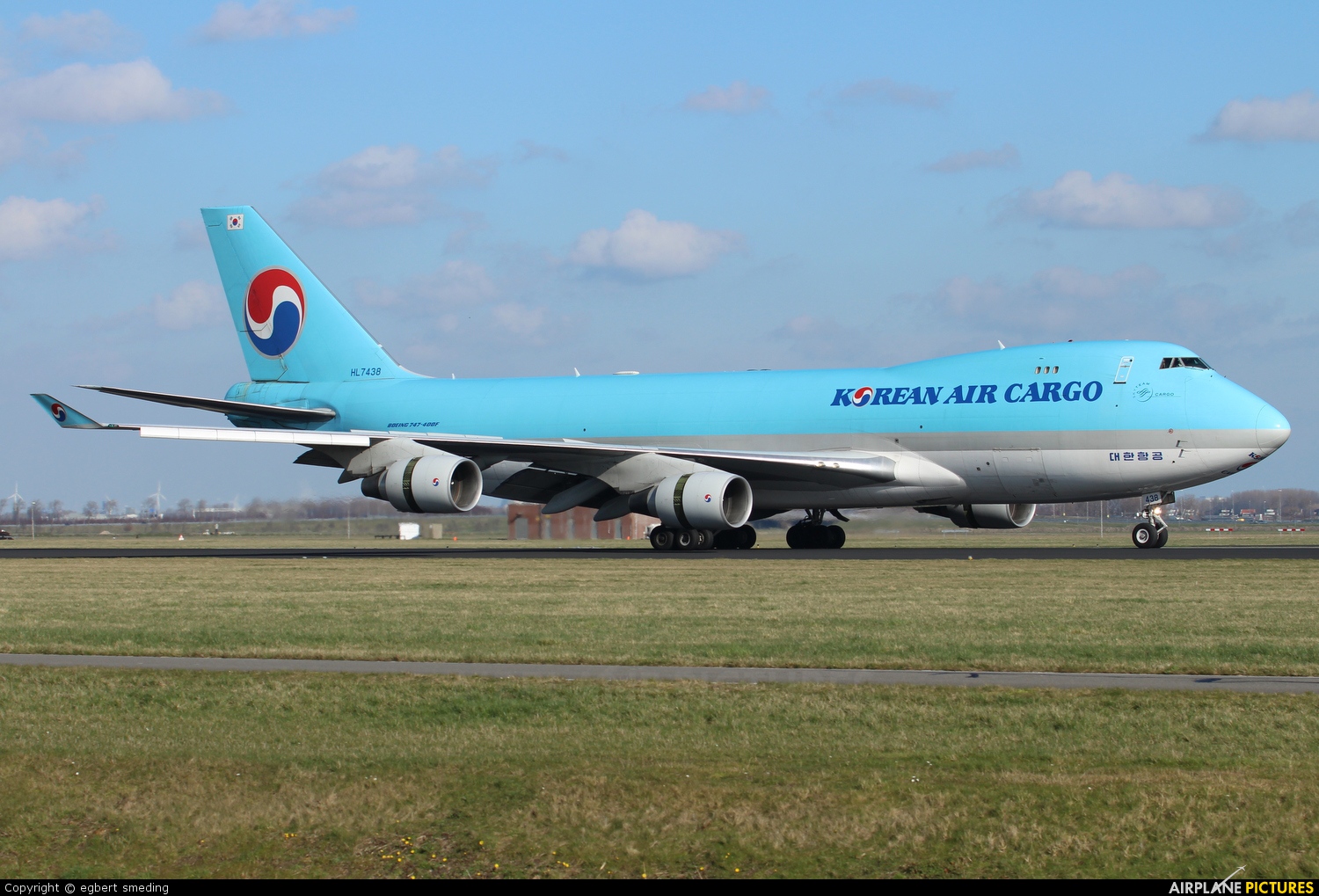 Korean Air Cargo HL7438 aircraft at Amsterdam - Schiphol