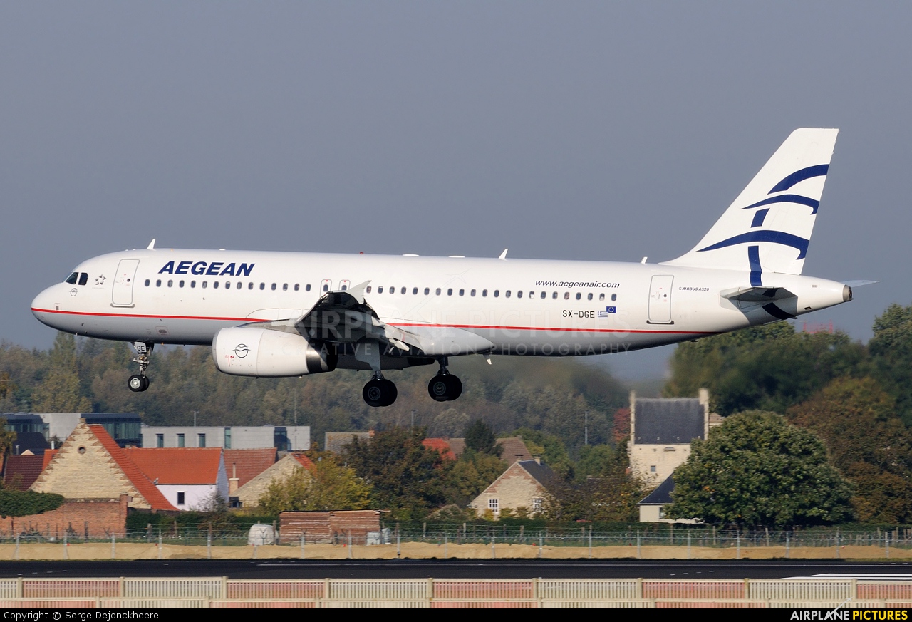 Aegean Airlines SX-DGE aircraft at Brussels - Zaventem