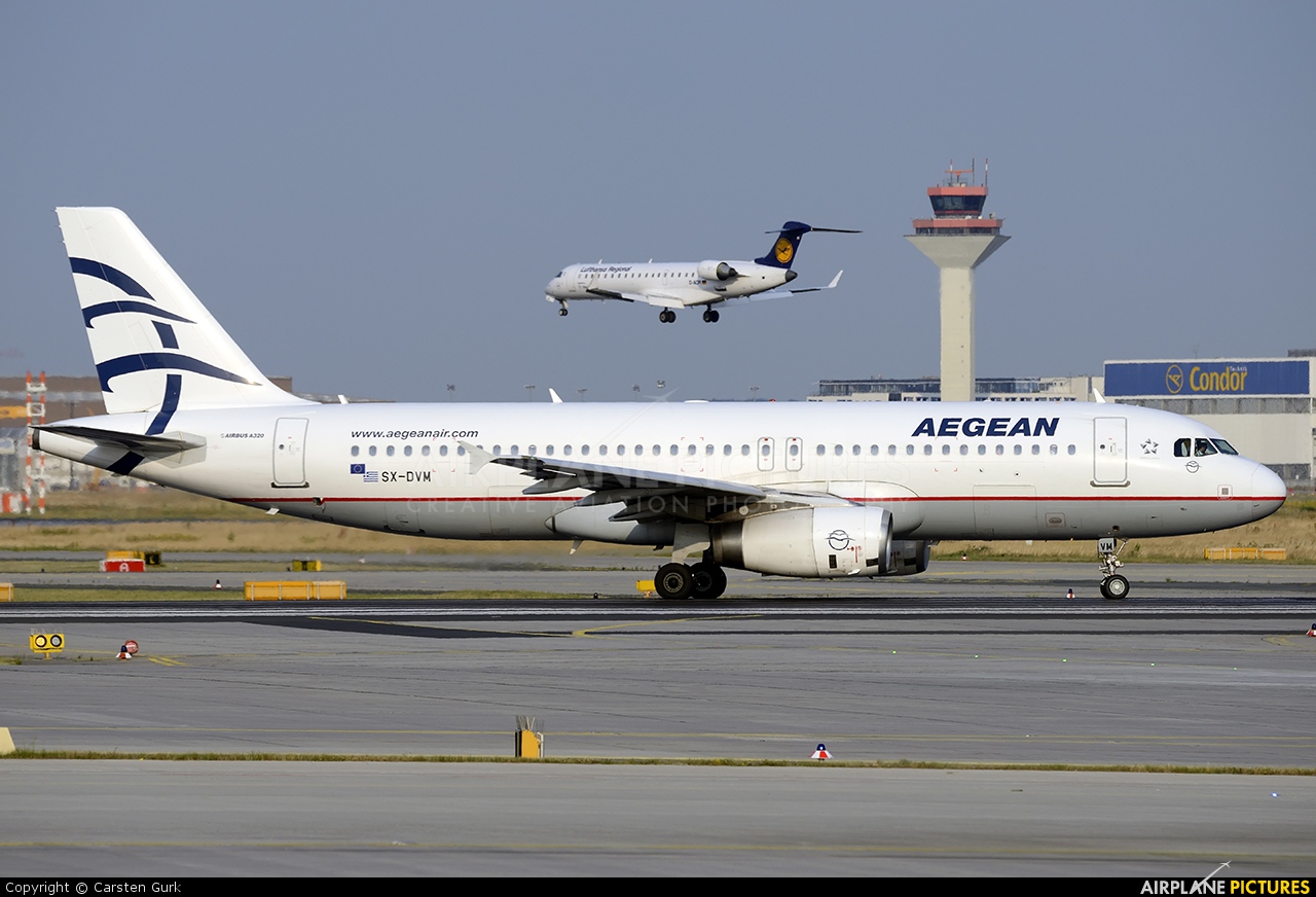 Aegean Airlines SX-DVM aircraft at Frankfurt