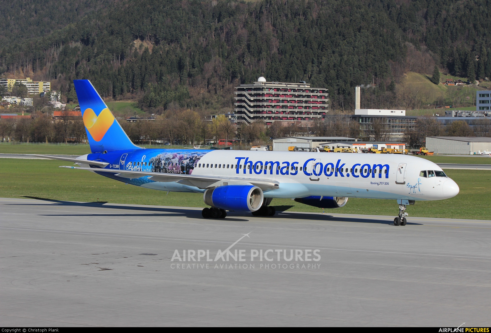 Thomas Cook G-TCBB aircraft at Innsbruck
