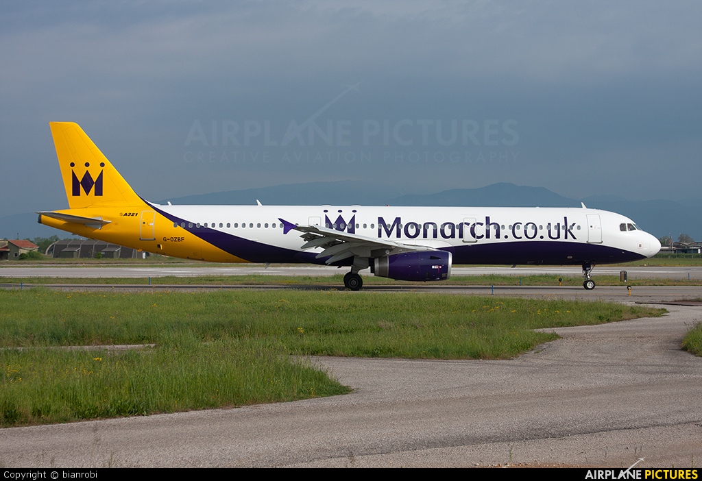 Monarch Airlines G-OZBF aircraft at Verona - Villafranca